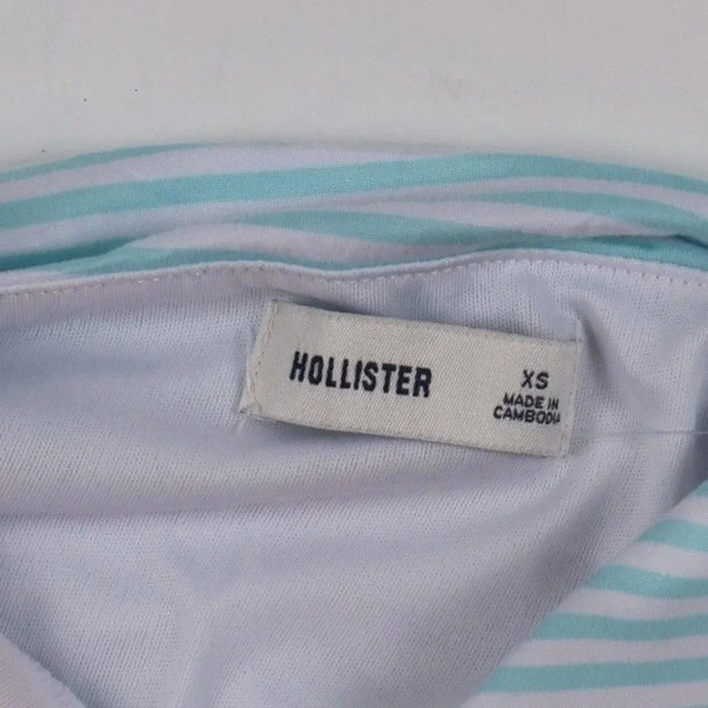 Hollister Mini Dress Ruched Bodycon Blue White Striped XS NWT